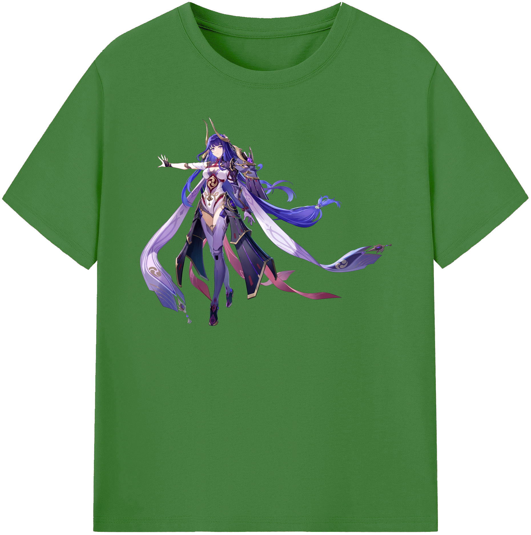 げんし神 雷電将軍 らいでんしょうぐん genshin Raiden Shogun レディースカジュアルプリントTシャツ（綿100％）